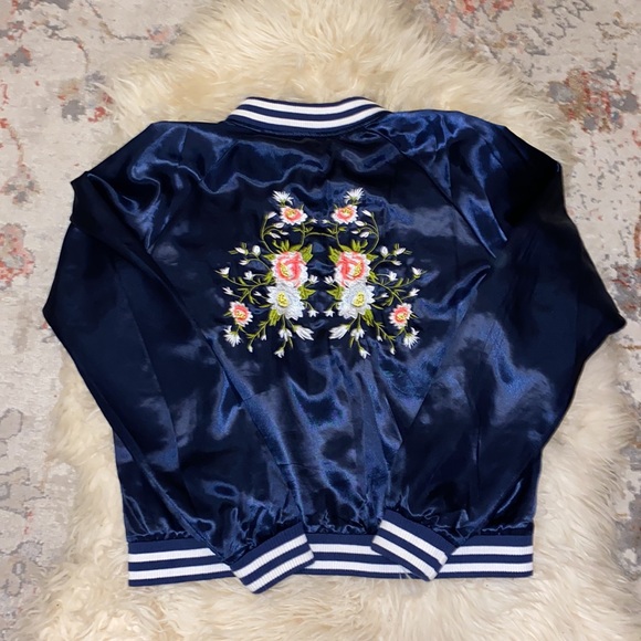 Silk Bomber with Embroidery - Picture 3 of 4